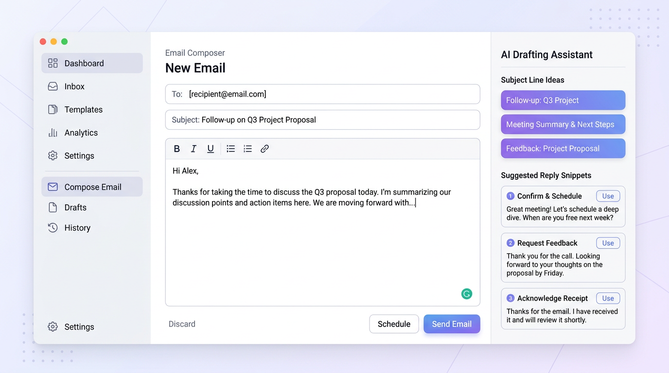Mockup asisten penyusun email